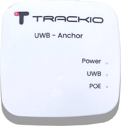 Trackio UWB anchor device with industrial-grade enclosure