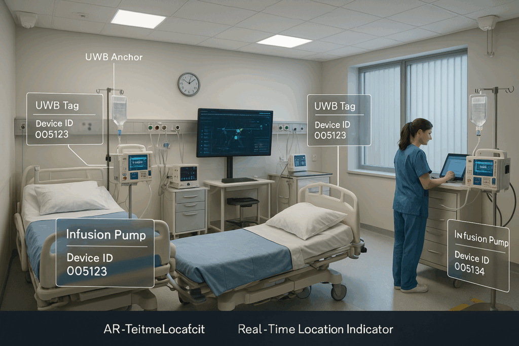 Real-time UWB tracking in ICU using ceiling anchors