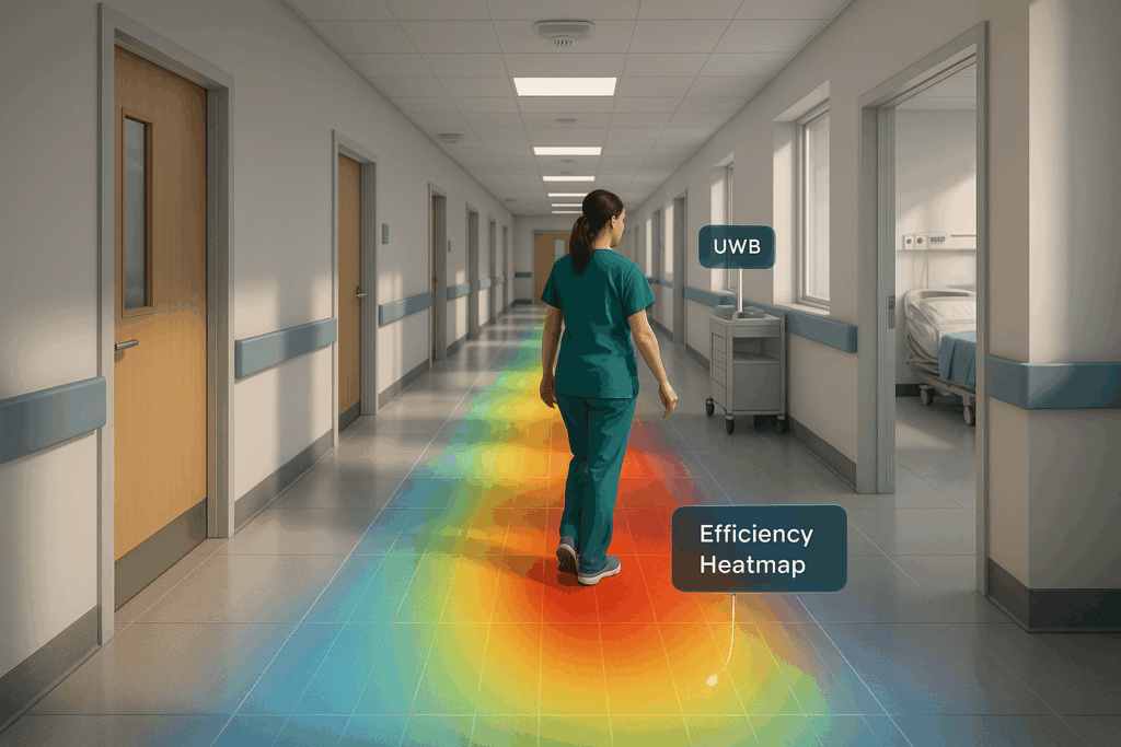 Staff tracking with UWB in Healthcare heatmap