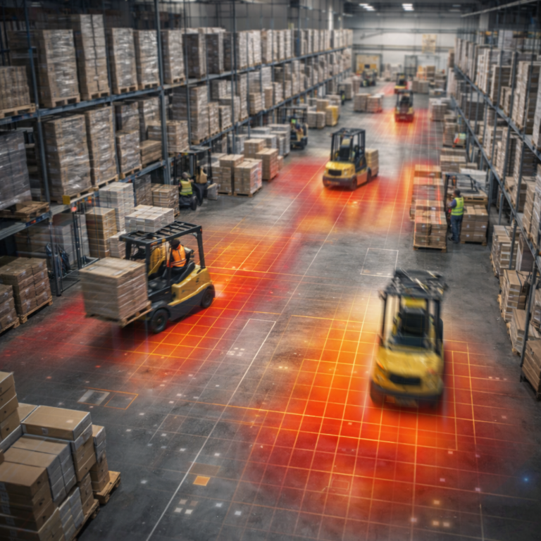 Warehouse congestion heatmap showing productivity leaks