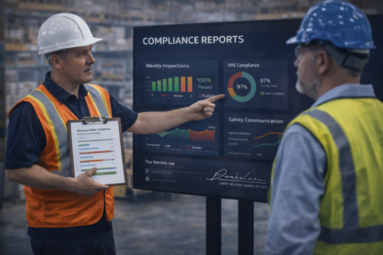 Presenting real-time warehouse compliance data during audit