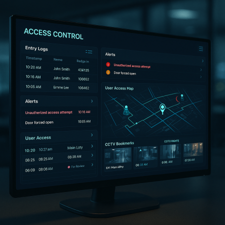 RFID Dashboard Visitor RFID access control software dashboard with event logs
